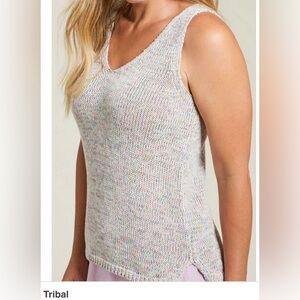 Tribal Jeans eggshell knit tanktop cotton-blend sleeveless sweater - Lg (no tag)